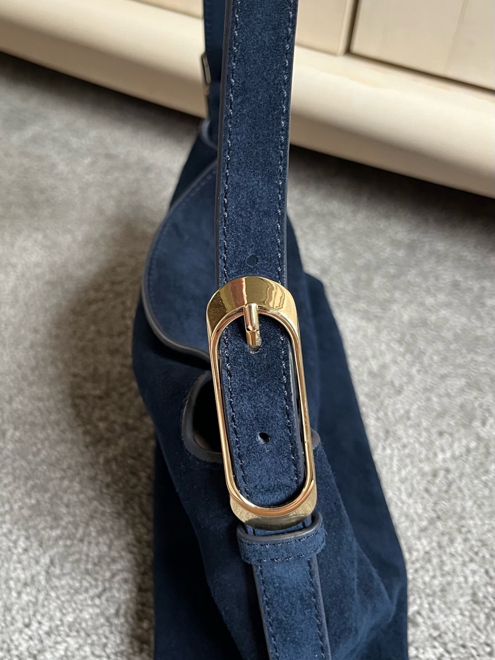 NWT J Crew Berkeley Small Shoulder Bag in Genuine Suede- Dark Indigo - Picture 5 of 5